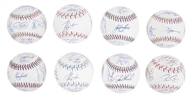 Lot (8) 2010-14  American & National League Team Signed All Star Baseballs With Mike Trout (Autry LOA, MLB Authenticated & Beckett PreCert) 